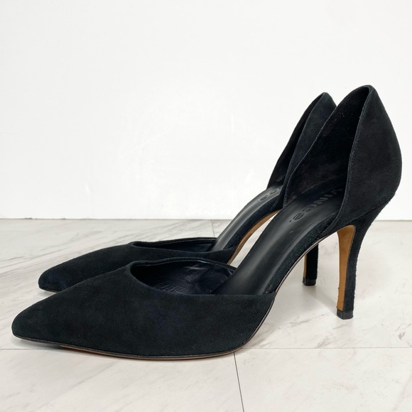 Vince D’Orsay Pointy Toe Black Suede Pump 7 1/2 M - Picture 1 of 15